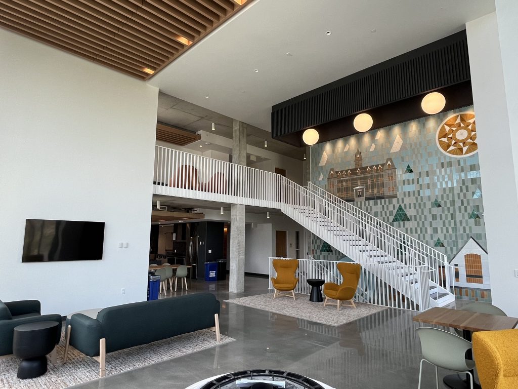 A lounge area inside an Ole Avenue building