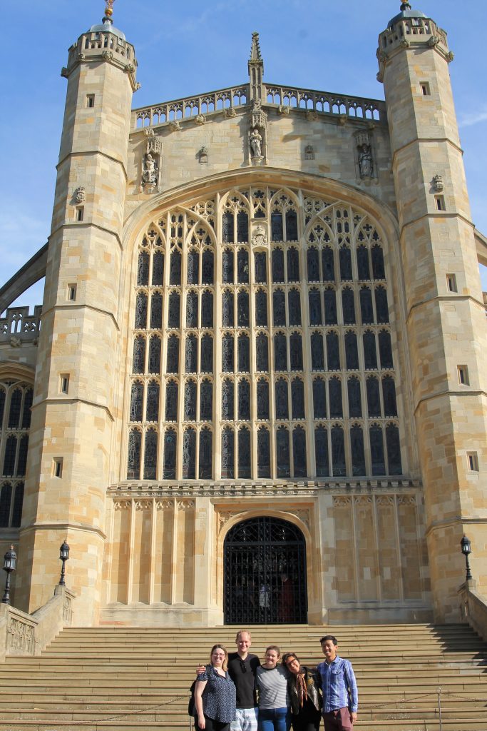 Sara Padula '11 visiting Windsor Castle in England in October 2018 with coworkers while living in Bristol, England.